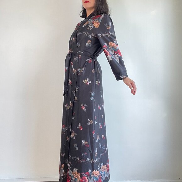 Vintage JUDY GAIL Montréal 70's Floral Robe - Size M/L - Picture 4 of 14